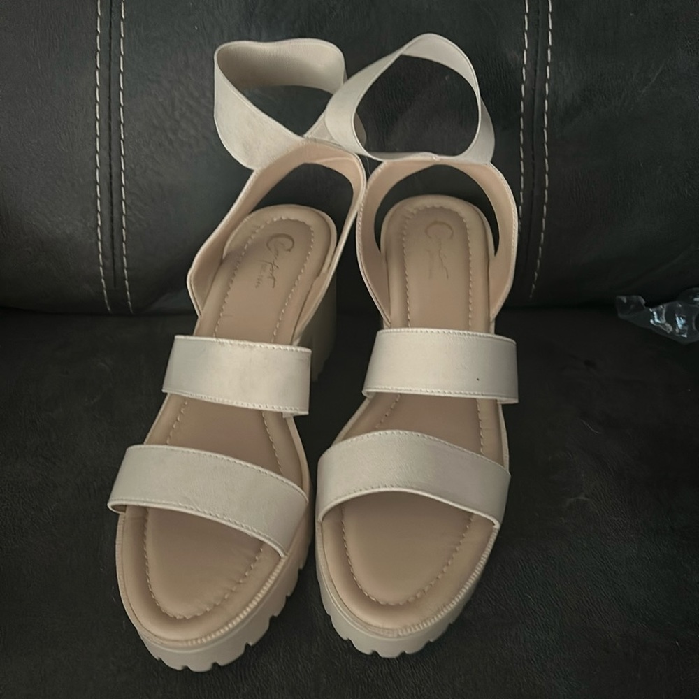 Beige Strappy Heels